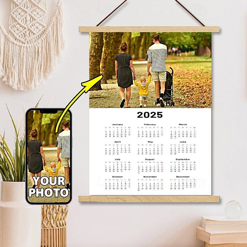 Custom 2025 Calendar Posters with Hangers Wall Art Canvas Prints and Poster Personalized Poster2