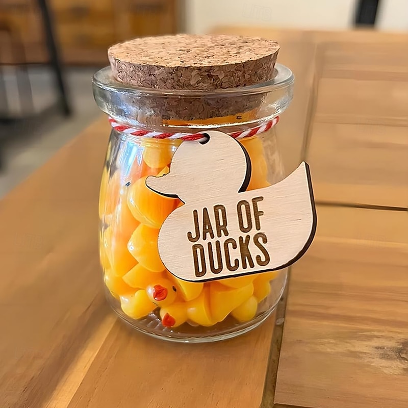 Jar of Ducks, Jar of Ducks Gift Jar, 50PCS Cute Mini Ducks, Give a Duck in a Bottle, White Elephant Gift, Funny Gift, Gag Gift, Glass Can Cup Gifts For Duck Lover