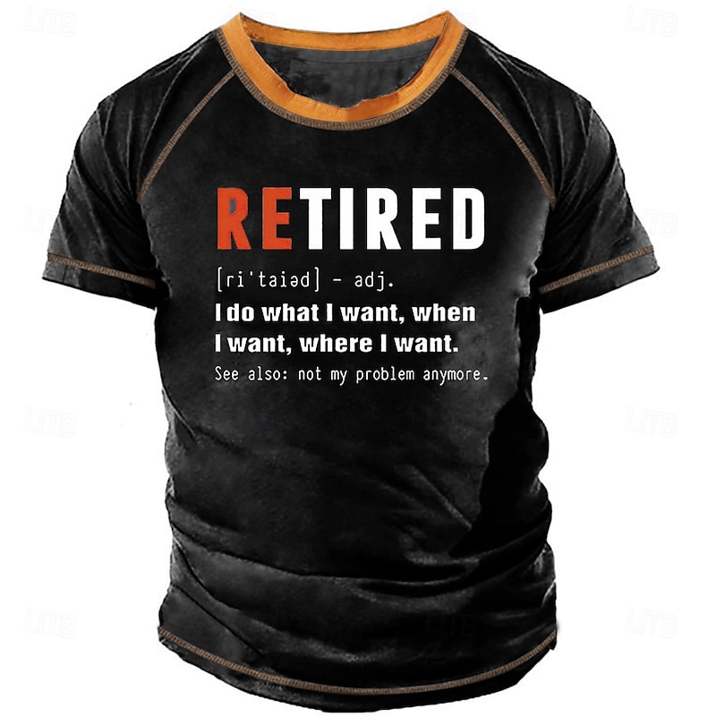 Men's Letter Graphic Prints Graphic Tee Funny T Shirts Retirement T Shirt Short Sleeve T shirt 3D Print Crew Neck Shirt Vintage Sports Designer Outdoor Street Daily Black Army Green Navy Blue Summer3