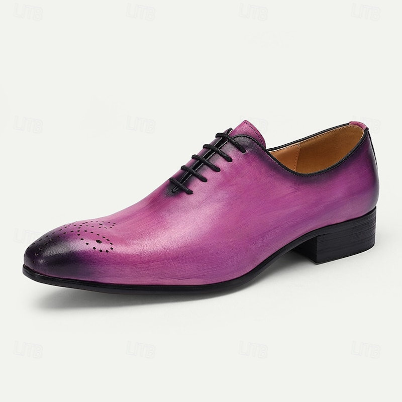 Men's Gradient Purple Oxford Shoes - Premium Cowhide Formal Dress Shoes for Business & Special Occasions2