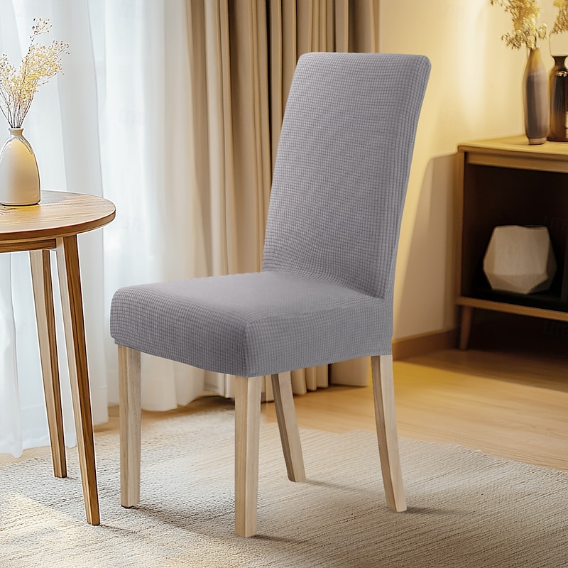 2 Pcs Dining Chair Cover Burgundy Water Repellent Stretch Chair Seat Slipcover Spandex with Elastic Bottom Protector for Dining Room Wedding Ceremony Durable Washable