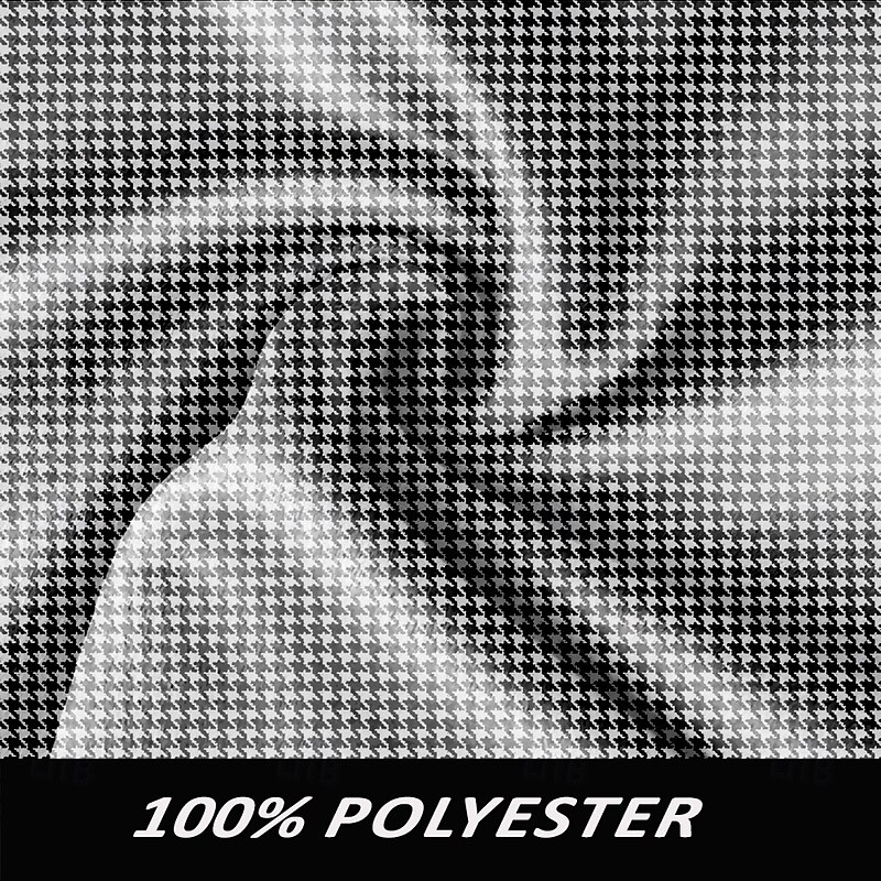 Men's Houndstooth Winter Coat Fleece Jacket Overcoat Thermal Comfortable Business Casual Formal Office / Career Daily Wear 3D Print Buttons Front Pocket Winter Turndown Long Sleeve Black3