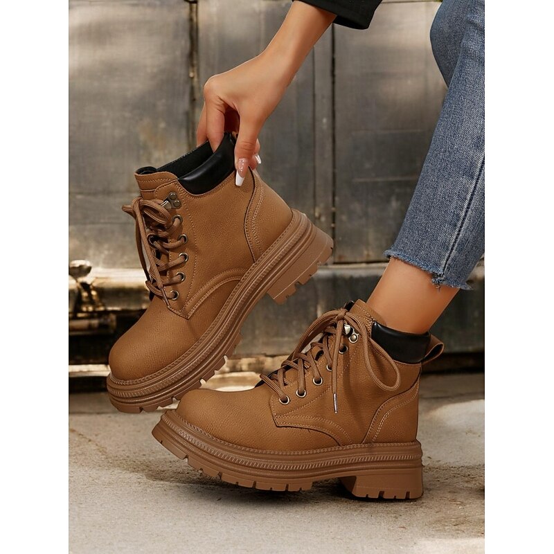 Women's Rugged Lace-Up Work Boots with Padded Collar – Durable Outdoor Ankle Boots for Construction and Hiking4