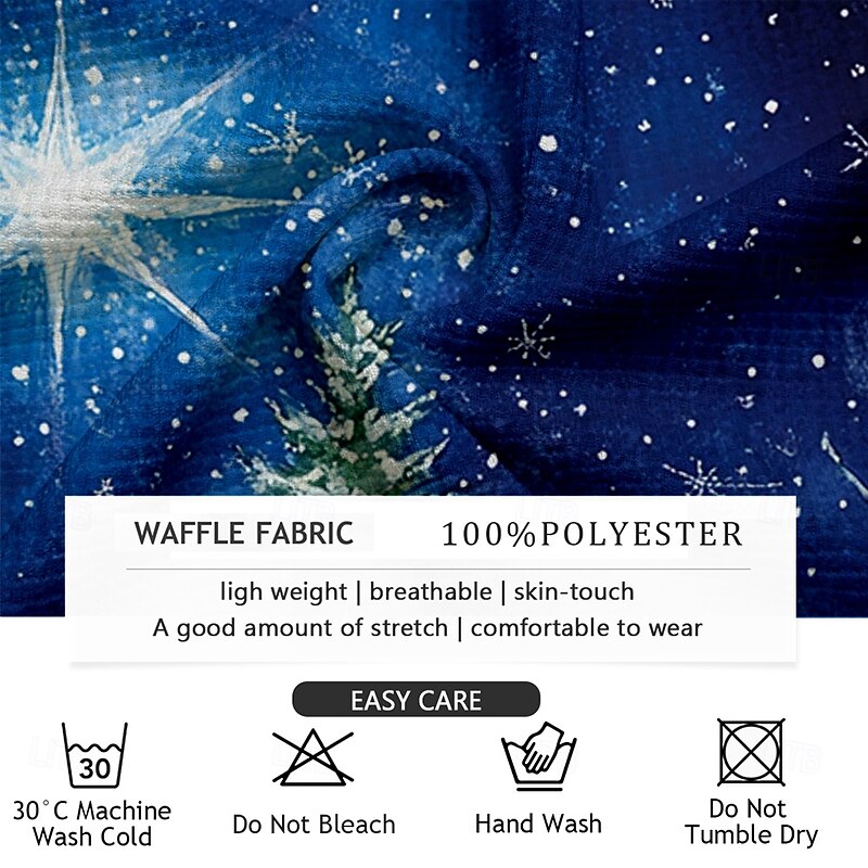 Christmas Men's Santa Claus 3D Polo Santa Claus Casual Resort Zip Long Sleeve Party Evening Vacation Spring Fall Winter Zipper 3D Print Collar Blue Inelastic Polyester3