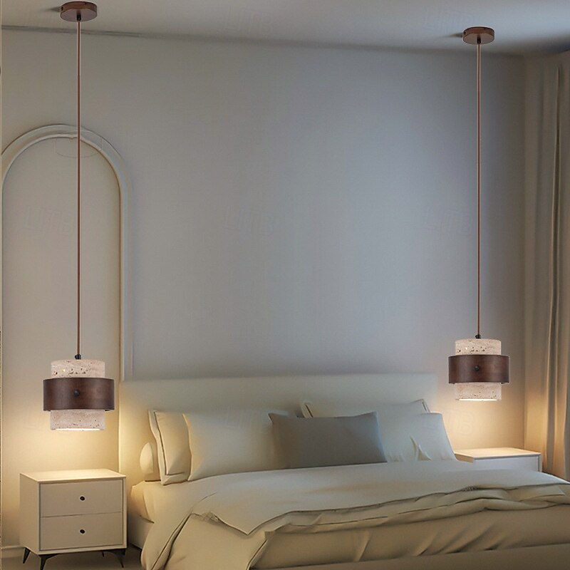 Wabi-sabi Pendent Lamp Bedside Pendant Light Travertine Round Island Light Retro Pendant Light3