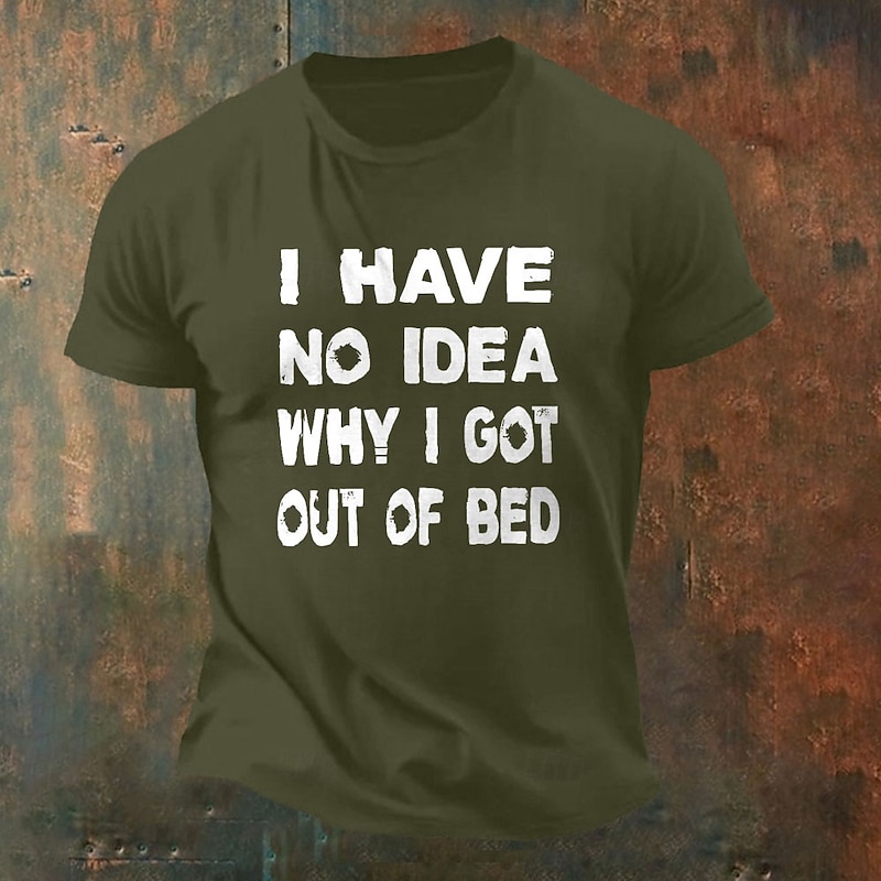 Men's Letter Printed Funny T Shirt Tee Top 100% Cotton Short Sleeve Graphic Shirt Black White Red Comfortable Tee Vacation Street Fashion Designer Clothing