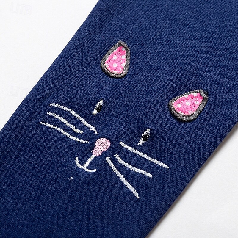 Girls' 3D Cat Pants Leggings Pink Fall Winter Active Basic Kids 4 years+ Outdoor Casual Daily Regular Fit4