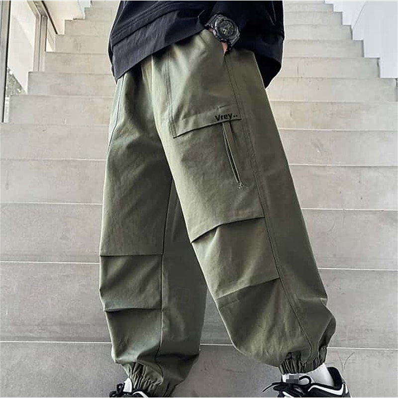 Kids Boys Sweatpants Trousers Pocket Solid Color Breathable Soft Comfort Pants Training Sports Daily Black Green Mid Waist