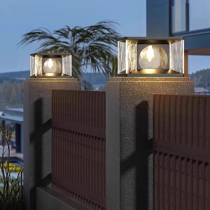 Outdoor Post Lights Fixture Modern Yard Entry Outdoor Column Lights with Stainless Steel Housing Patio Pillar Lights 110-240V 20W4