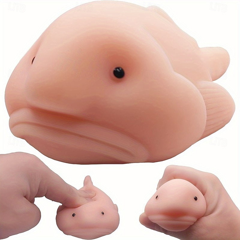 Squishy Blobfish Relax Toy - Pull Stretch & Squeeze for Fun Cute Fish-Themed Party Favors Perfect for Birthdays Christmas & Office Gags