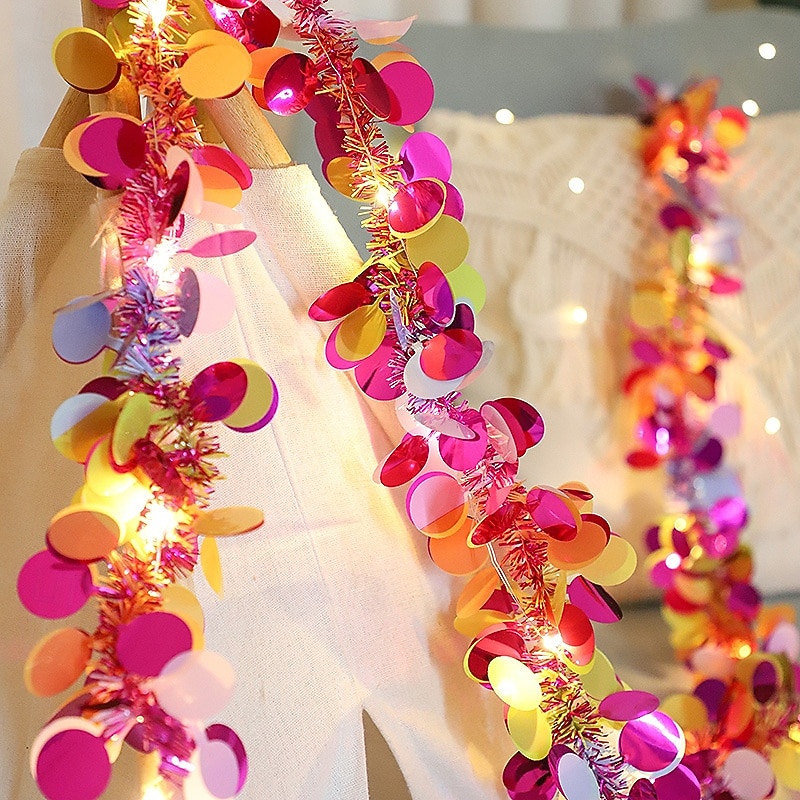 Christmas LED Ribbon Fairy String Lights Battery Powered 2m 20LEDs 30m 30LEDs 5m 50LEDs Wreath Lights Christmas Wedding Party Home Tree Birthday Scene Decoration