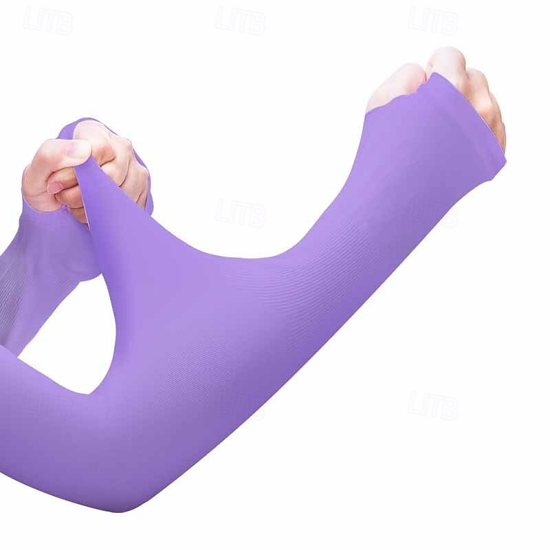 1 Pair Cycling Sleeves Sun Sleeves UV Sun Protection Cooling Arm Sleeves UV Resistant Quick Dry Lightweight Bike White Black Gray Elastane for Men's Women's Adults' Mountain Bike / MTB Road Bike3