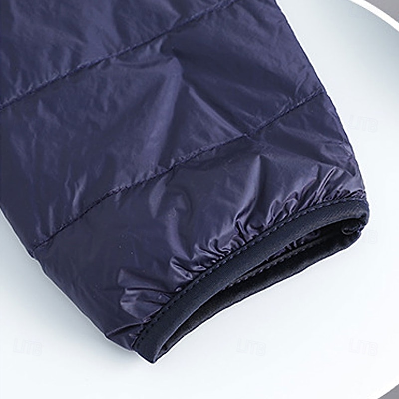 Men's Graphic 1776 Down Jacket Puffer Jacket Waterproof Lightweight Casual Daily Holiday Going out Print Fall Winter Hooded Long Sleeve Black Royal Blue4