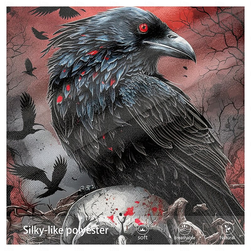 Men's Crow Fleece Hoodie Hoodies Fashion Cool Long Sleeve Hooded Vacation Halloween Sports Outdoor Black Drawstring Fall Winter Designer3