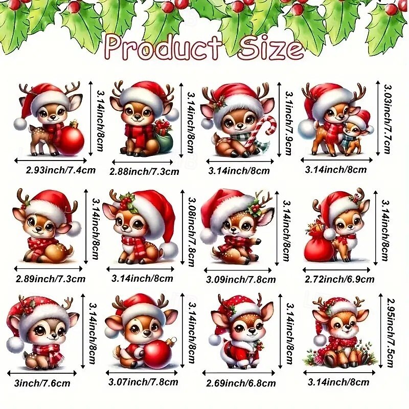 24pcs Christmas Wooden Ornaments, Xmas Tree Pendant Decoration - Vintage Reindeer Design with Hanging String, Perfect for Holiday Tree Decor and Gifts4