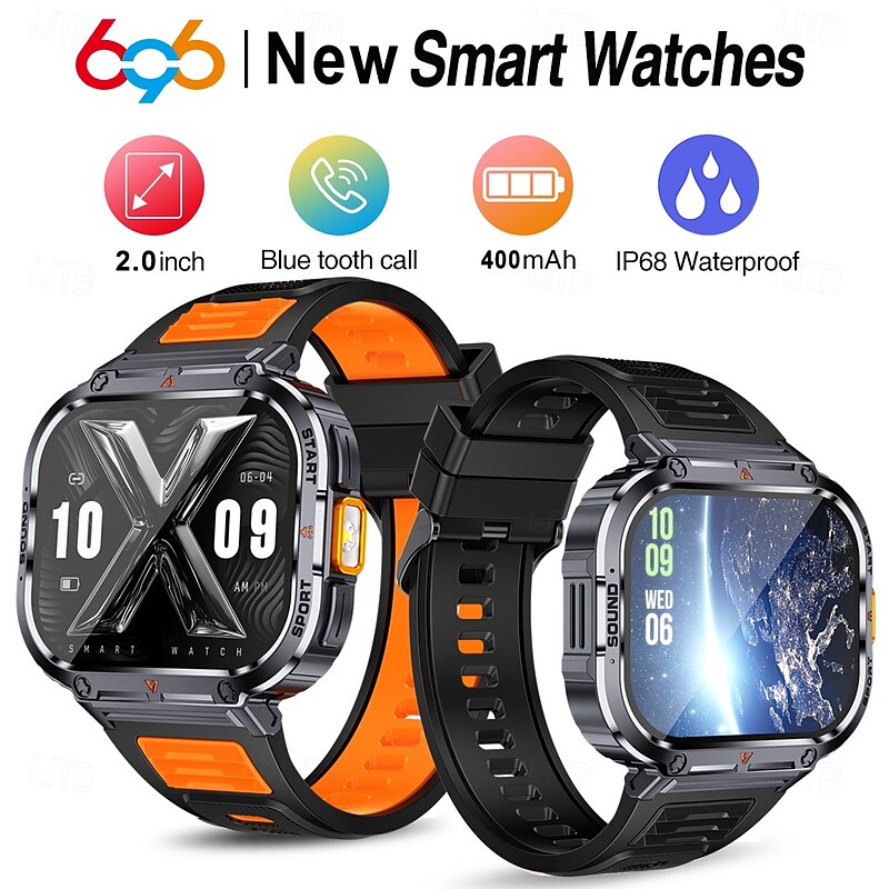 696 NX23 Smart Watch 2 inch Smart Band Fitness Bracelet Bluetooth Pedometer Call Reminder Sleep Tracker Compatible with Android iOS Women Men Hands-Free Calls Message Reminder IPX-0 51mm Watch Case2