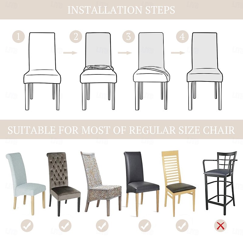 2 Pcs Dining Chair Cover Burgundy Water Repellent Stretch Chair Seat Slipcover Spandex with Elastic Bottom Protector for Dining Room Wedding Ceremony Durable Washable4