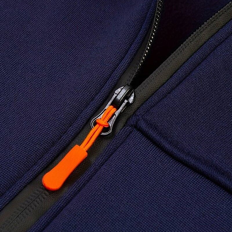 Men's Full Zip Hoodie Zip Up Hoodie Black White Wine Navy Blue Royal Blue Hooded Plain Zip Up Pocket Sports & Outdoor Daily Holiday Polyester Streetwear Basic Casual Spring &  Fall Clothing Apparel4