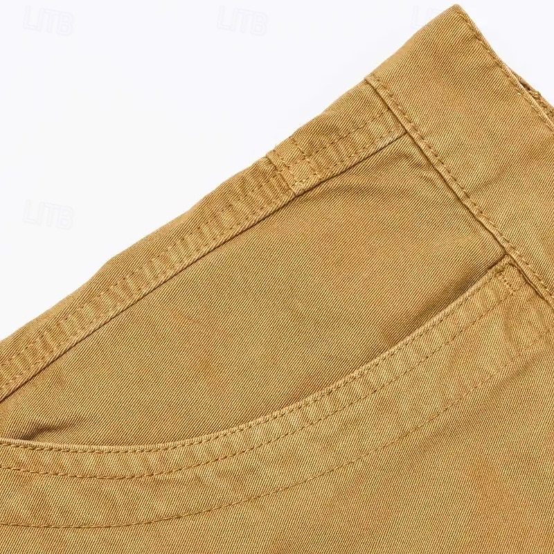 Men's Cargo Pants Trousers Buttons Multi Pocket Plain Wearable Outdoor Daily Camping & Hiking Fashion Classic ArmyGreen turmeric2
