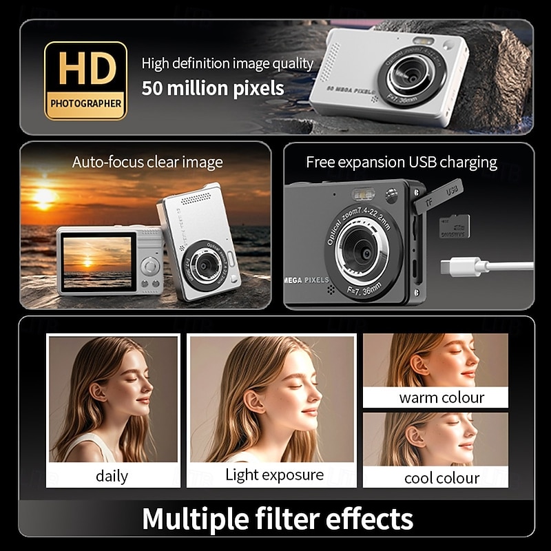 Compact Digital Camera FHD 1080P Digital Cameras Point and Shoot Camera Affordable digital cameras Best Idea for Gift4