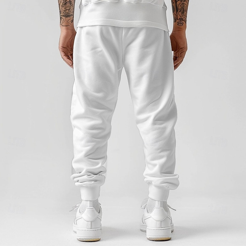 Men's Sweatpants Joggers 3D Print Wolf Full Length Outdoor Party Daily Stylish Casual White Micro-elastic2