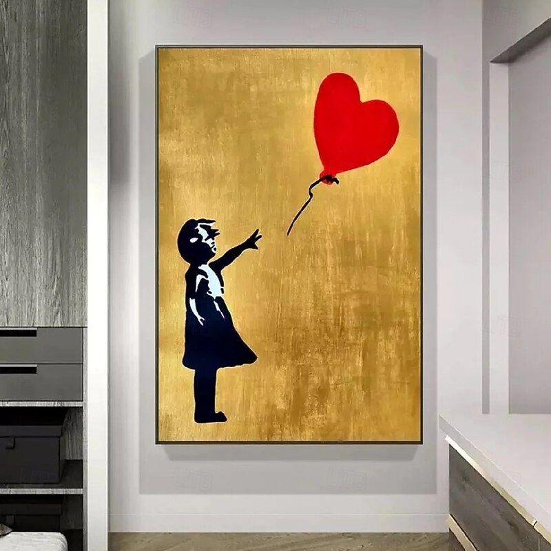 Graffiti art oil painting handmade Cute Love Painting Canvas girl painting Wall Art painted pop art oil painting office wall art decoration painting for bedroom living room decora home chrismas gift2