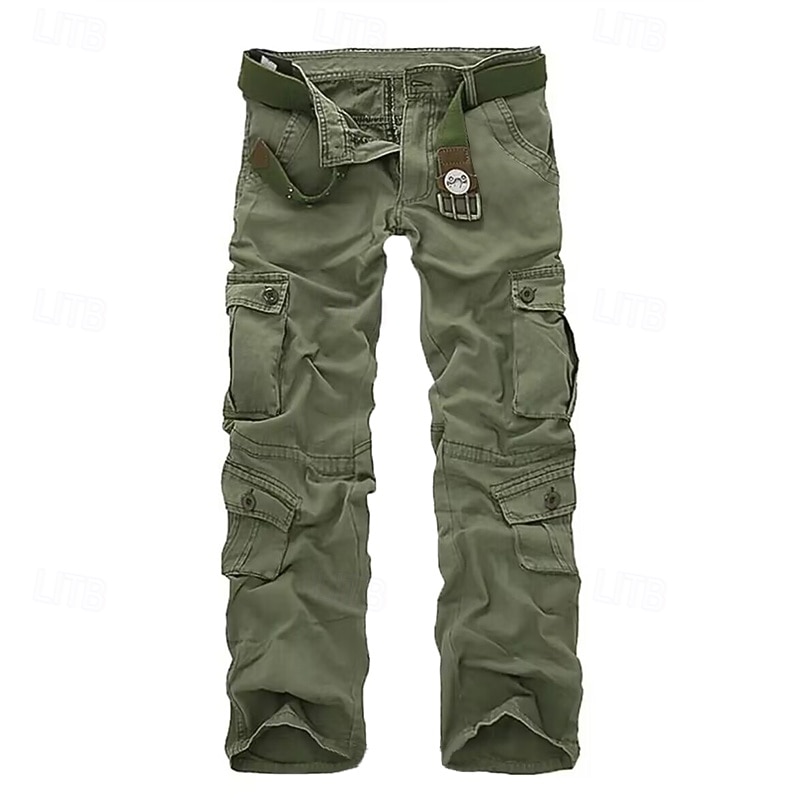 Men's Outdoor Pants Cargo Pants Hiking Pants Trousers Military Camouflage Outdoor Regular Fit Waterproof Quick Dry Breathable Pants / Trousers Black Army Green Cotton Hunting Climbing Camping3