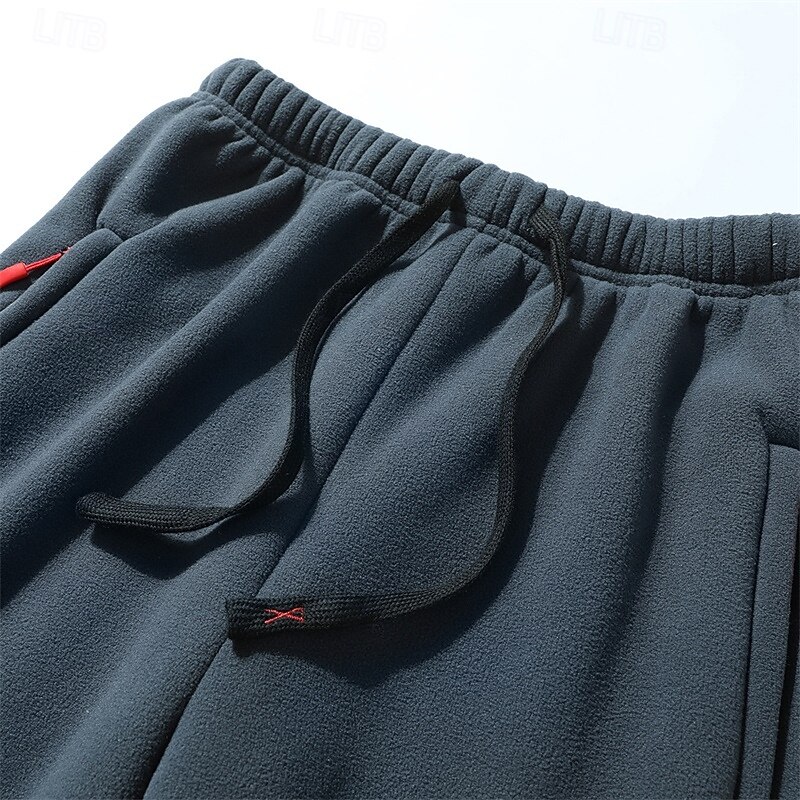 Men's Athletic Pants Fleece Pants Sweatpants Trousers Pocket Drawstring Elastic Waist Plain Comfort Sports Outdoor Daily Fashion Casual ArmyGreen Black Micro-elastic3