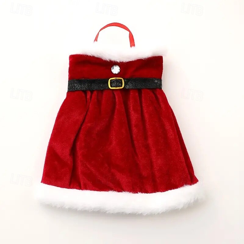 2pcs Creative Red Wine Bag Christmas Dress Wine Bottle Cover Christmas Skirt Wine Bottle Decoration Christmas Red Wine Cover3