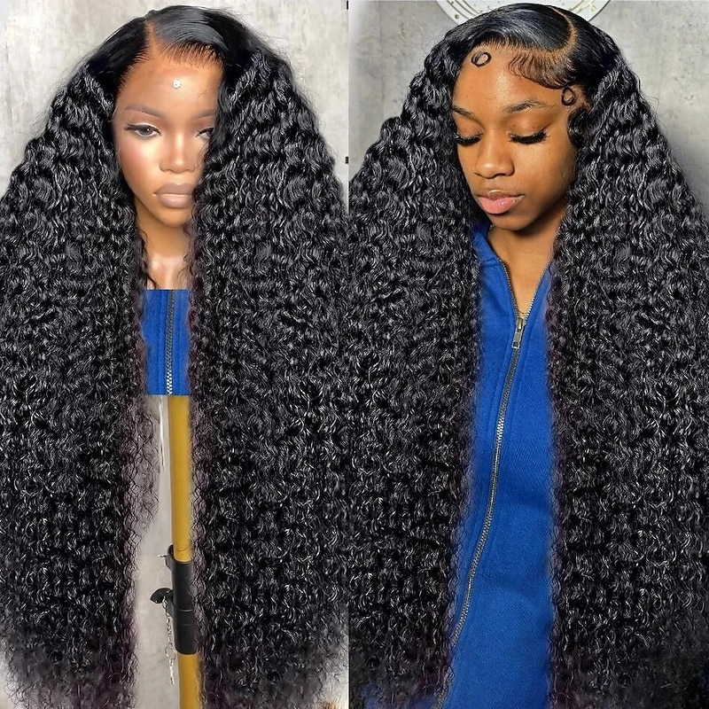 Human Hair 13x4 Lace Front Wig Free Part Brazilian Hair Loose Deep Wave Black Wig 150% Density with Baby Hair Glueless Pre-Plucked For wigs for black women Long Human Hair Lace Wig