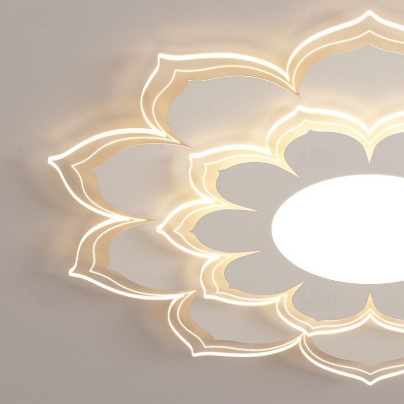 Nordic Style Lotus Design Dimmable Ceiling Lights Metal Painted Finishes Modern Nordic Style 220-240V3