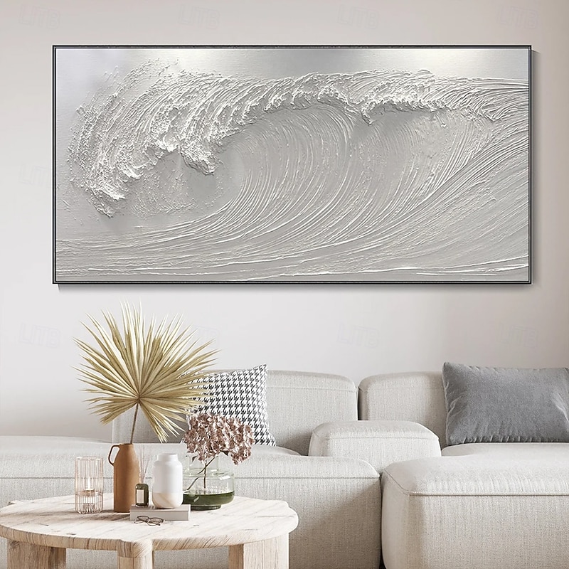 Mintura Handmade 3D Sea Wave Oil Paintings On Canvas Wall Art Decoration Modern Abstract Picture For Home Decor Rolled Frameless Unstretched Painting