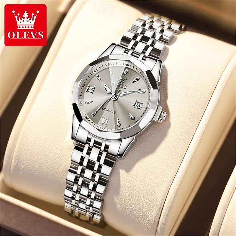 New Olevs Olevs Brand Women'S Steel Belt Watch Luminous Calendar Light Luxury Hundred With Waterproof Leisure Quartz Watch Simple Sports Fashion Wristwatch