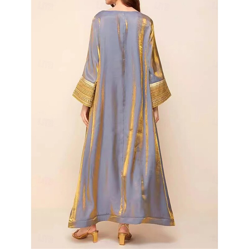 Women's Maxi Dress Casual Dress Cocktail Dress Wedding Guest Dress Chiffon Dress Elegant Casual Vacation Regular Fit Plain Long Sleeve Crew Neck Black Navy Blue Purple Fall3