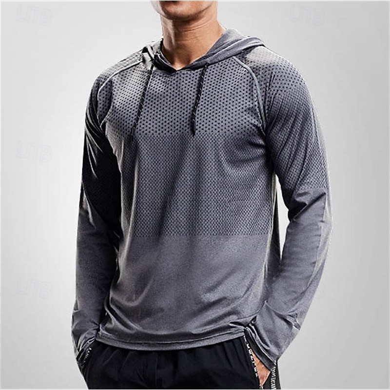 Men's Running T-Shirt Running Shirt Reflective Strip Long Sleeve Tee Tshirt Casual Athleisure Fall Solid Colored Windproof Breathable Gym Workout Walking Jogging Sportswear Activewear Royal Blue Dark