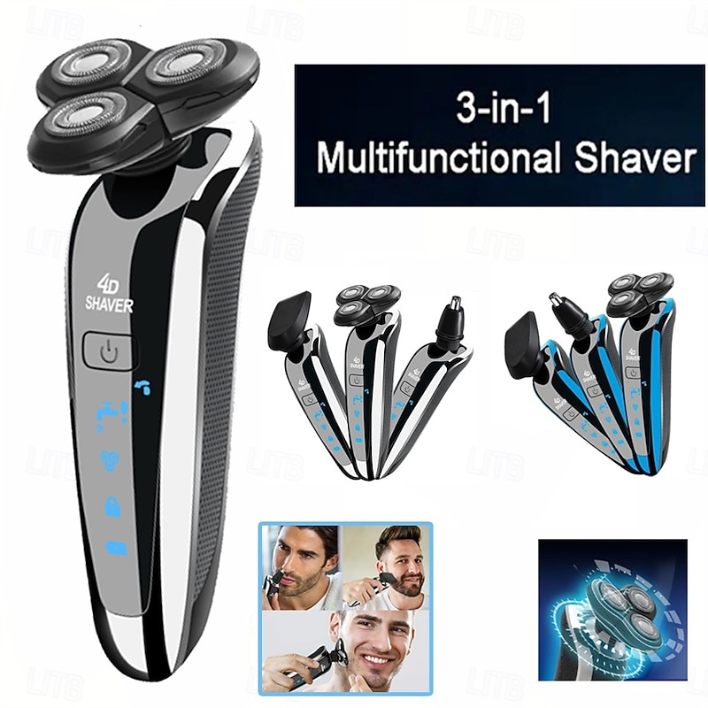 3-in-1 Hair Trimmer Multifunctional Hair Clipper All-in-one Nose Hair Trimmer Shaver Safe Non-stuck Men's Home Hair Care