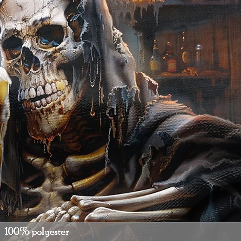 Oktoberfest Men's Cool Skulls Oktoberfest Beer T Shirt Long Sleeve T shirt 3D Print Crew Neck Shirt Daily Designer Street Casual Black Summer Spring Fall Clothing Apparel S M L XL XXL XXXL3