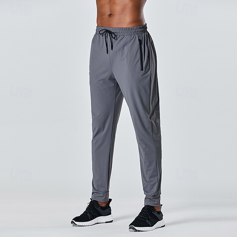 Men's Sweatpants Running Pants Track Pants Drawstring Elastic Waistband Zipper Pocket Pants / Trousers Outdoor Sports & Outdoor Athletic Fall Quick Dry Lightweight Soft Marathon Running Workout