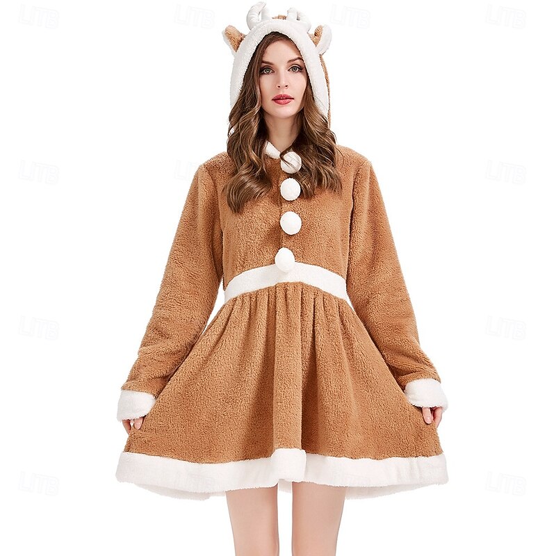 Reindeer Dress Fancy Costume Christmas Costume Women's Cosplay Costume Adults Christmas New Year Christmas Eve Christmas Party Dress2