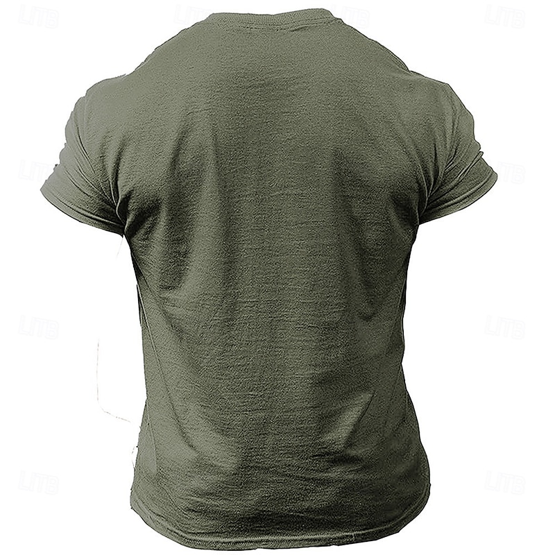 Men's Bear T Shirt Short Sleeve T shirt 3D Print Crew Neck Shirt Daily Casual Sports Outdoor Hunting Blue Green Khaki Spring & Summer Clothing Apparel S M L XL XXL XXXL2