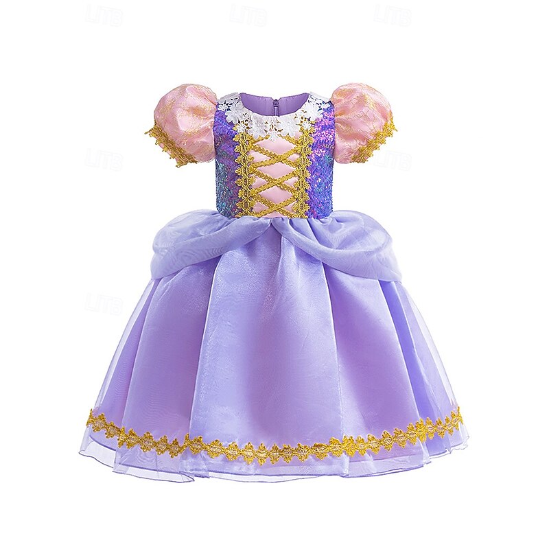 Rapunzel Fairytale Princess Sofia Flower Girl Dress Theme Party Costume Tulle Dresses Cosplay Movie Cosplay for Girls' Kid's Masquerade Wedding Wedding Guest3