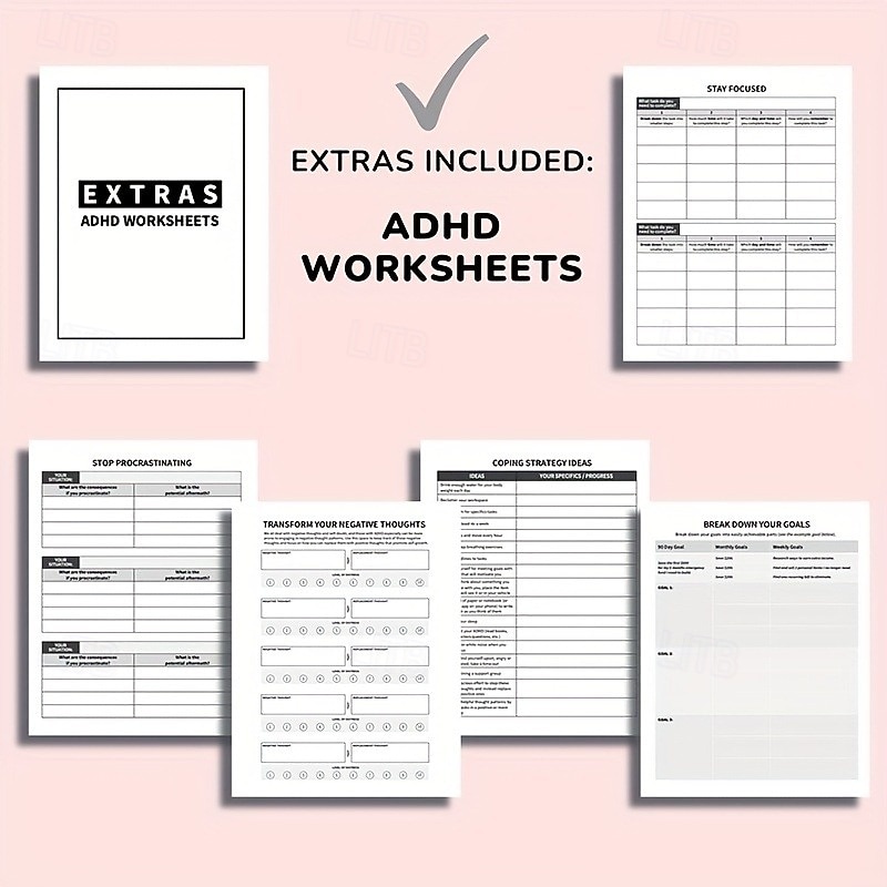 2025 Funny ADHD Weekly & Monthly Planner Adult Time Management Humor for Focus & Organization3