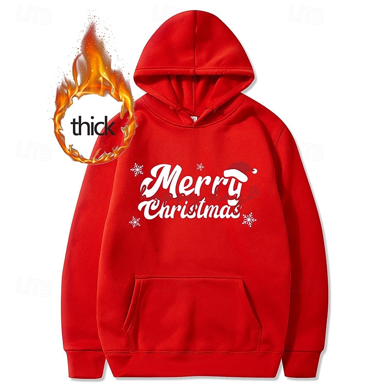 Christmas Santa Claus Puppy Fleece Hoodies Funny Christmas Hoodie Christmas Front Pocket Graphic For Couple's Men's Women's Adults' Christmas Carnival Hot Stamping Party Casual Daily2