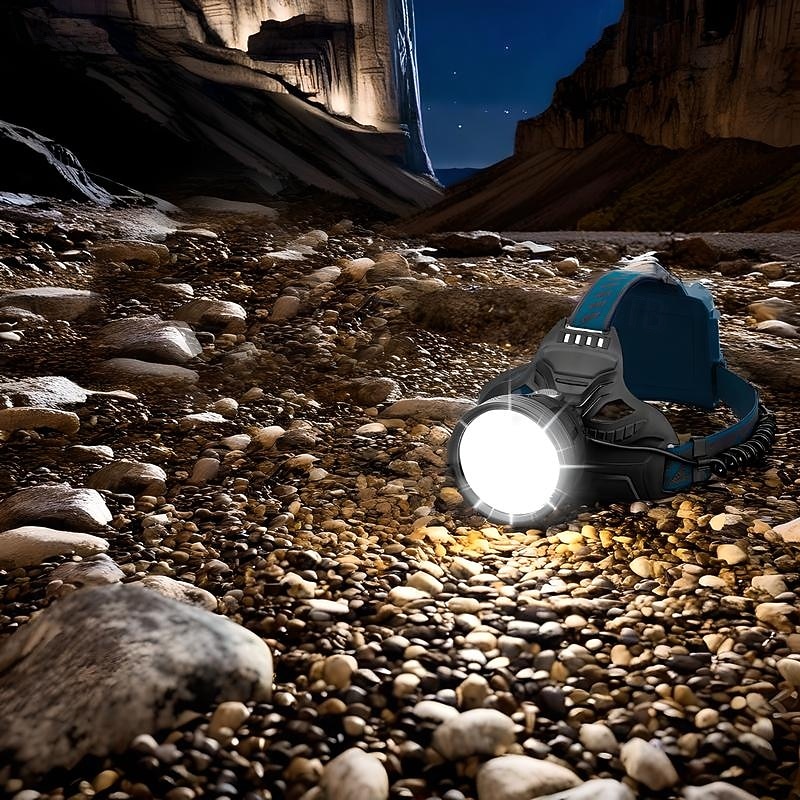 Super Bright LED Rechargeable Headlamp, USB Headlamp 4 Modes IPX5 Waterproof 90° Adjustable for Camping, Hiking, Running, Hunting, Cycling2