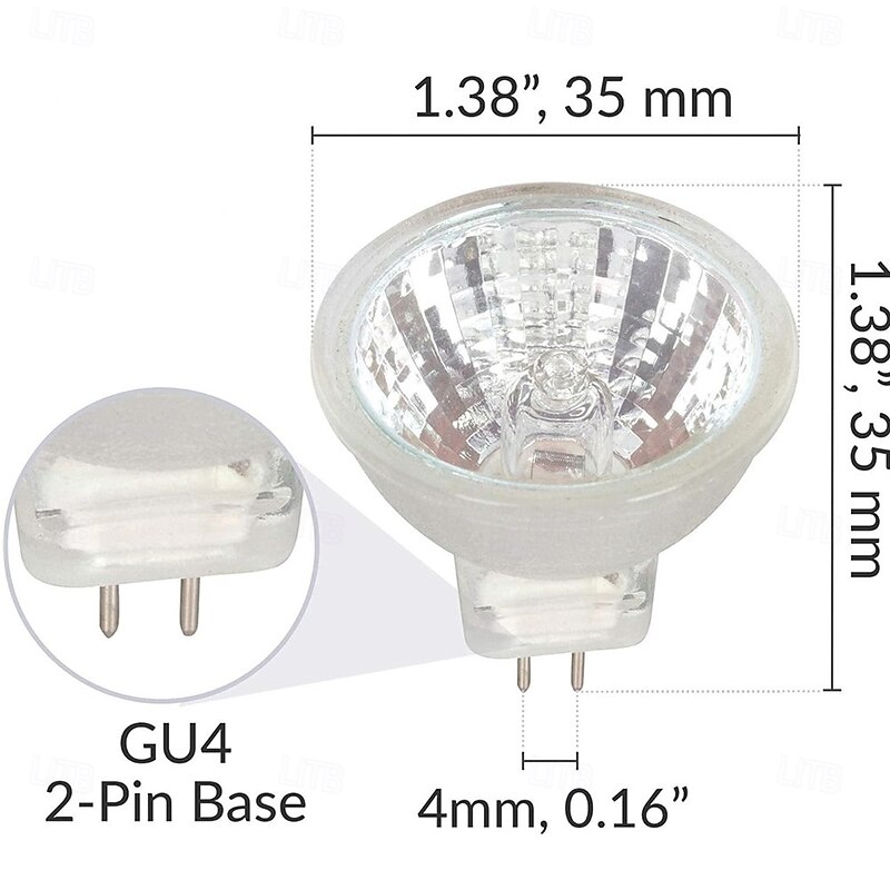 6pcs MR11 Halogen Bulbs 12V 20W Dimmable Spotlight Warm White Light4
