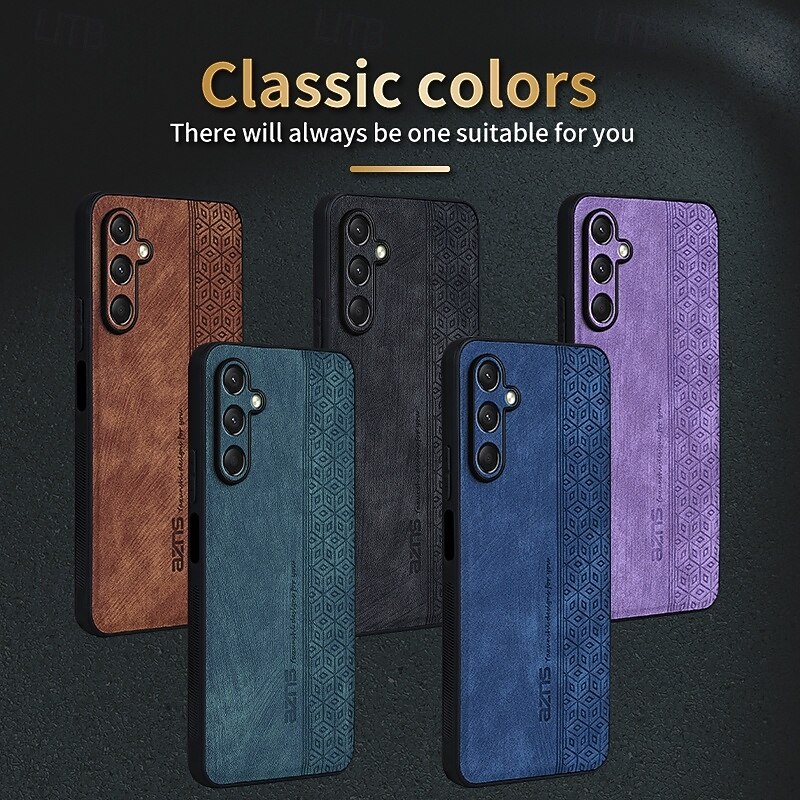 Phone Case For S25 S24 S24 FE S23 S22 S21 Ultra Plus A55 5G A35 5G A25 A15 Back Cover Shockproof Retro TPU PU Leather
