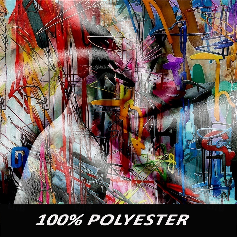 Men's Oil Painting Winter Coat Fleece Jacket Overcoat Thermal Comfortable Artistic Casual Party Daily Wear 3D Print Buttons Front Pocket Winter Turndown Long Sleeve Yellow Blue Purple3