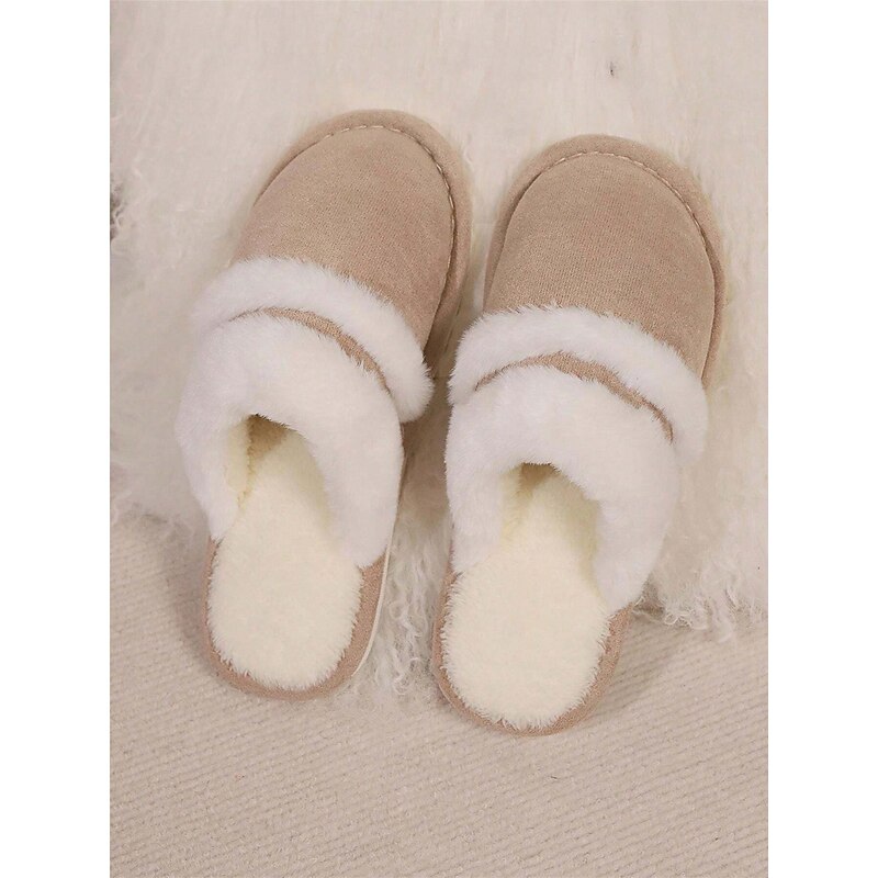 Women's Cozy Faux Fur Lined Slippers with Suede Finish – Warm Indoor Shoes for Winter Comfort 11
