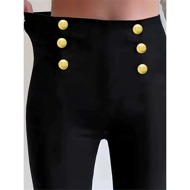 Women's Leggings Cozy Leggings Fashion Streetwear Full Length High Waist Graphic Printing High Cut Comfy Soft Comfortable Micro-elastic Outdoor Street Black 1# Black Spring &  Fall Regular Fit3