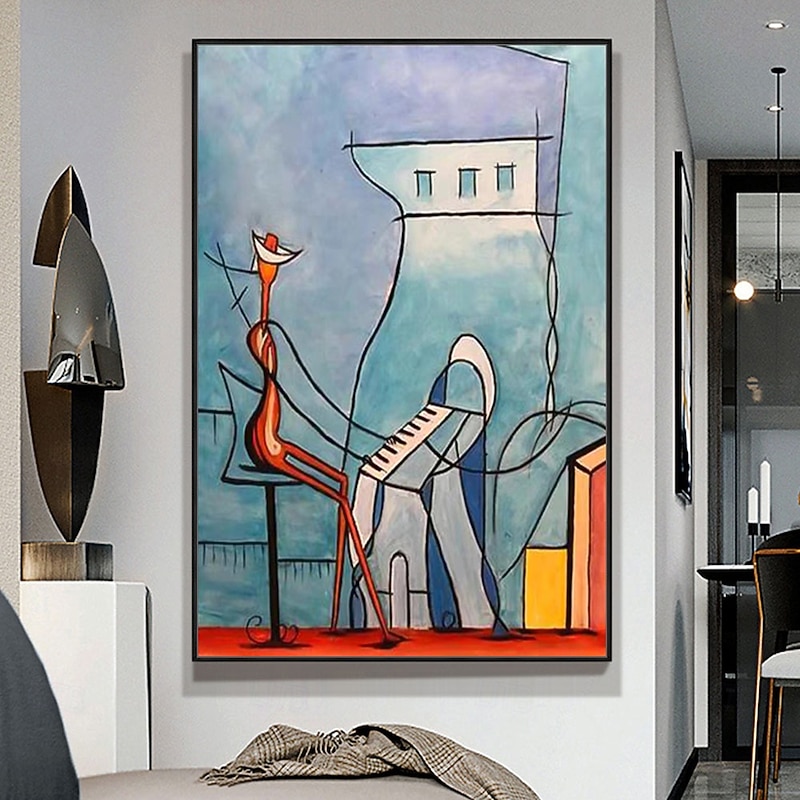 Mintura Handmade Pablo Picasso Famous Oil Paintings On Canvas Wall Art Decoration Modern Abstract Picture For Home Decor Rolled Frameless Unstretched Painting